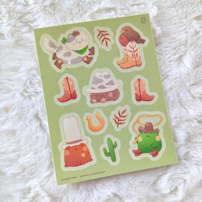 Cute Cowpoke Waterproof Sticker Sheet