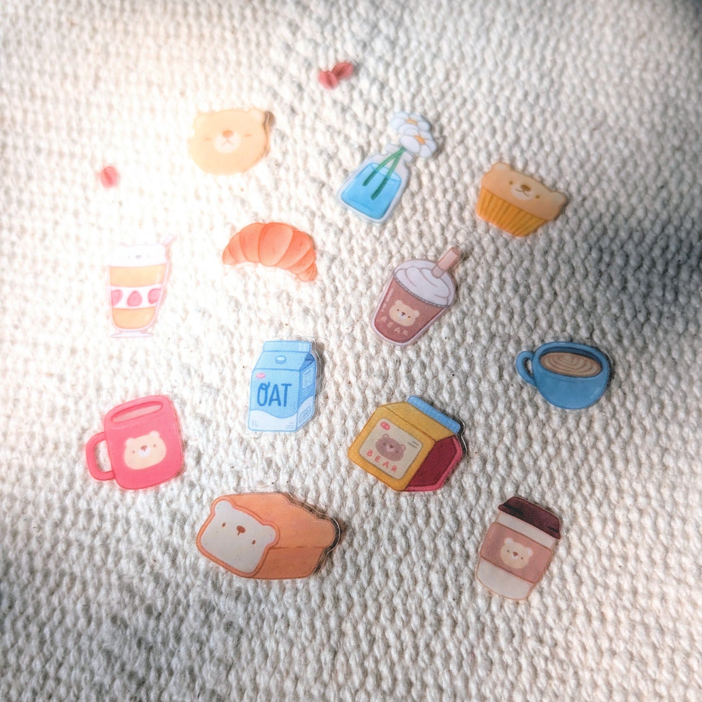 Bear Cafe Clear Waterproof Sticker Sheet
