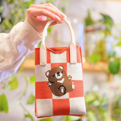 Bear Picnic Knit Shoulder Bag