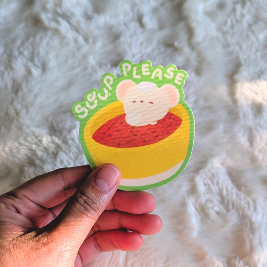 Soup Please Waterproof Sticker
