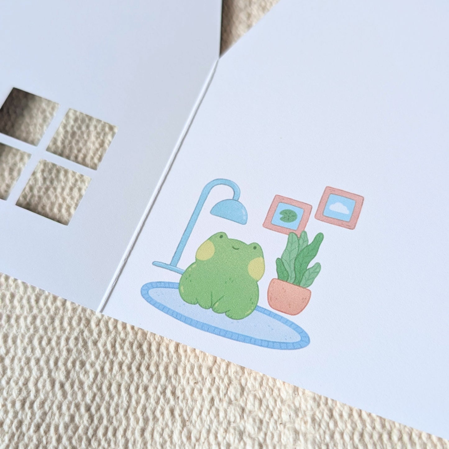 Green Peekaboo House Greeting Card