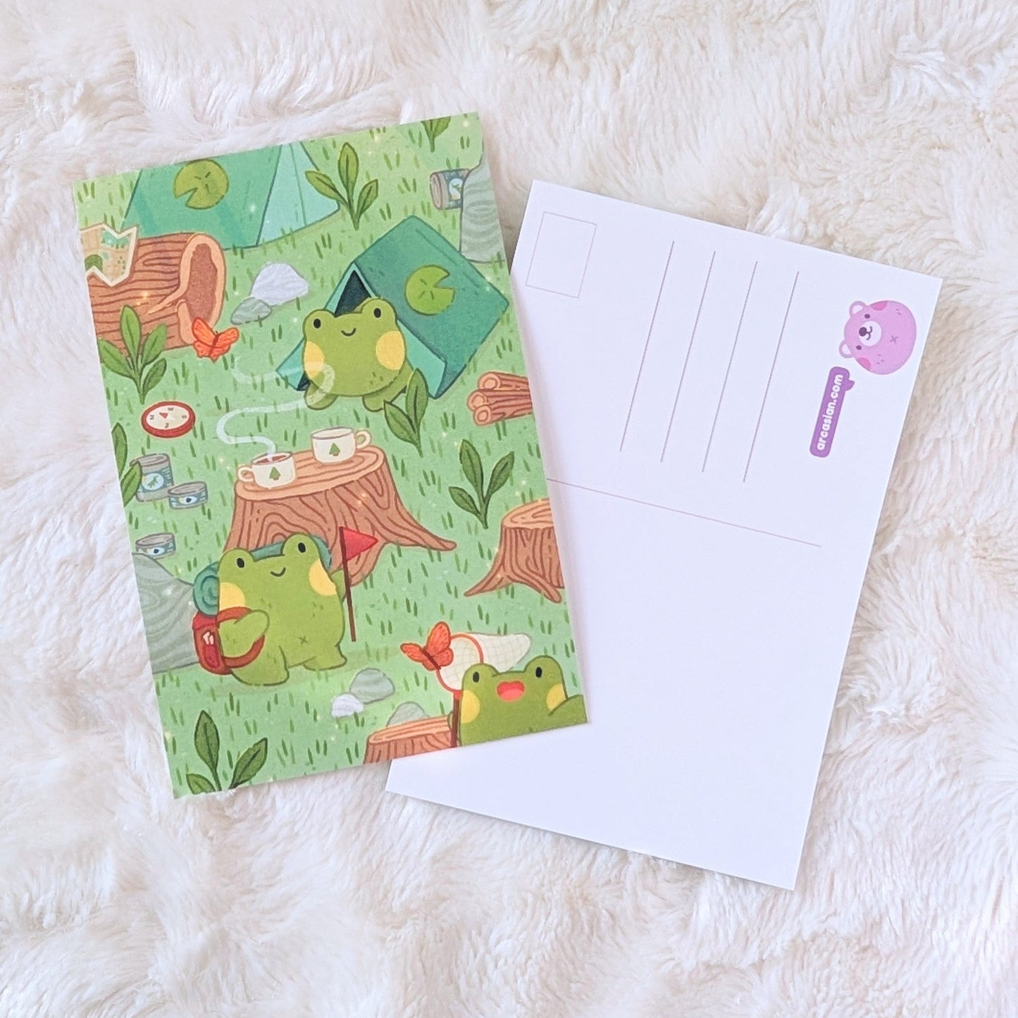Camping Frogs Postcard