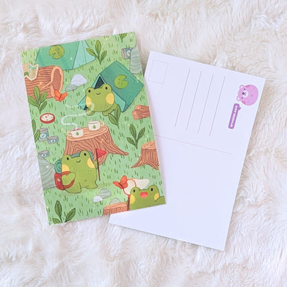 Camping Frogs Postcard