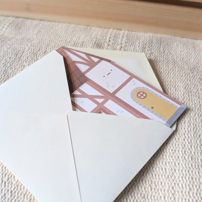 Brown Peekaboo House Greeting Card