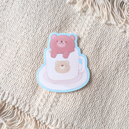 Bear Latte Waterproof Stickers