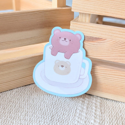 Bear Latte Waterproof Stickers