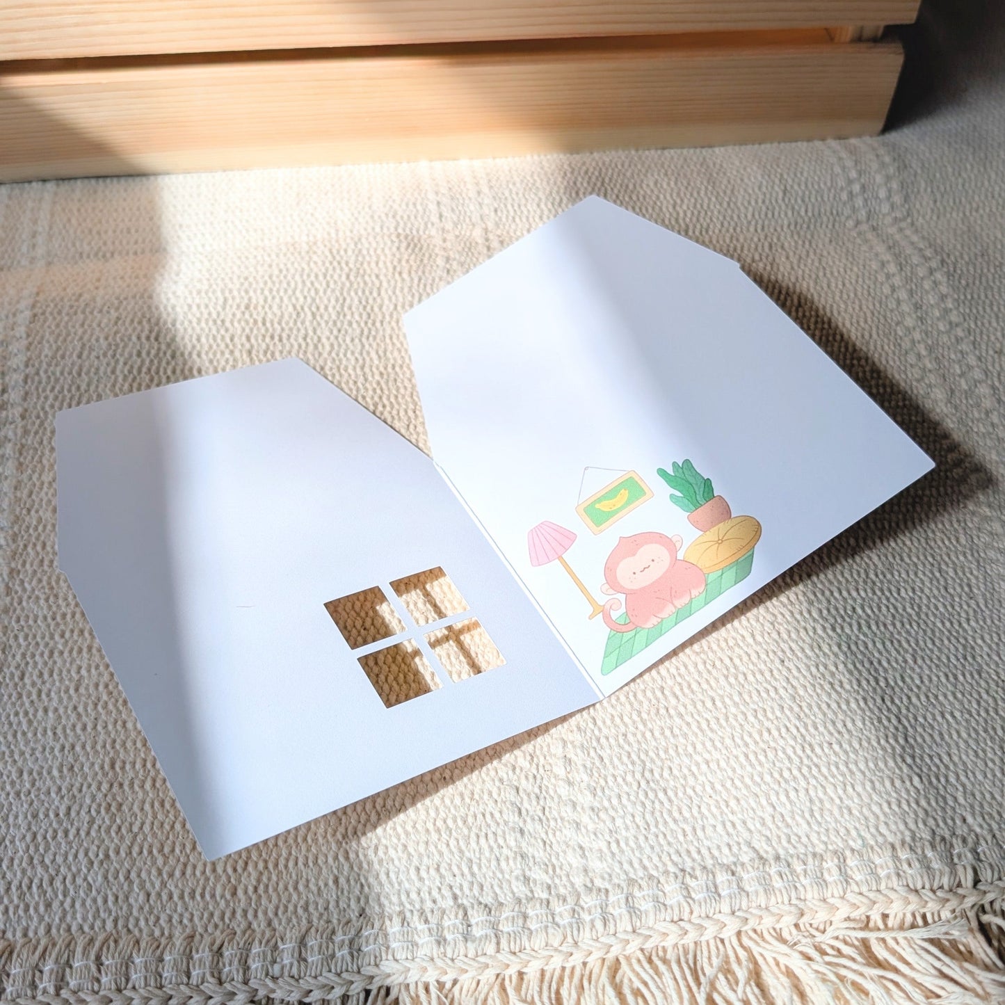 Yellow Peekaboo House Greeting Card