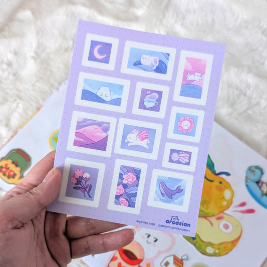 Dream Destination Stamps Waterproof Sticker Sheet