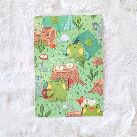 Camping Frogs Postcard