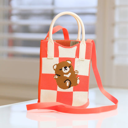 Bear Picnic Knit Shoulder Bag