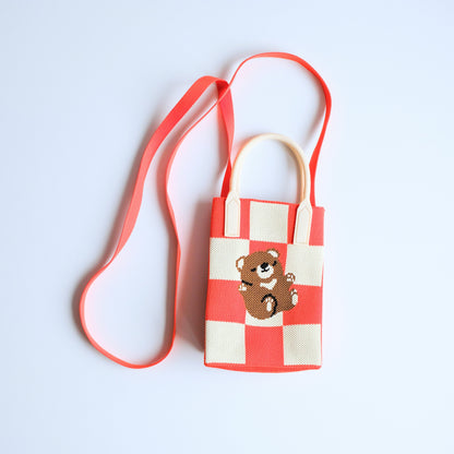 Bear Picnic Knit Shoulder Bag