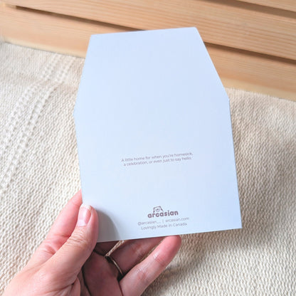 Green Peekaboo House Greeting Card