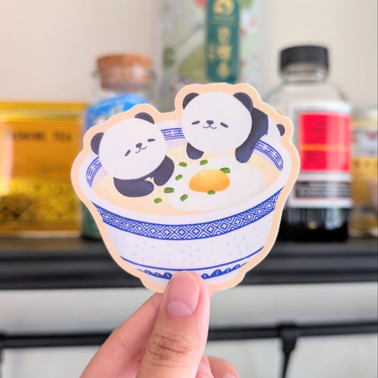 Panda Congee Waterproof Sticker