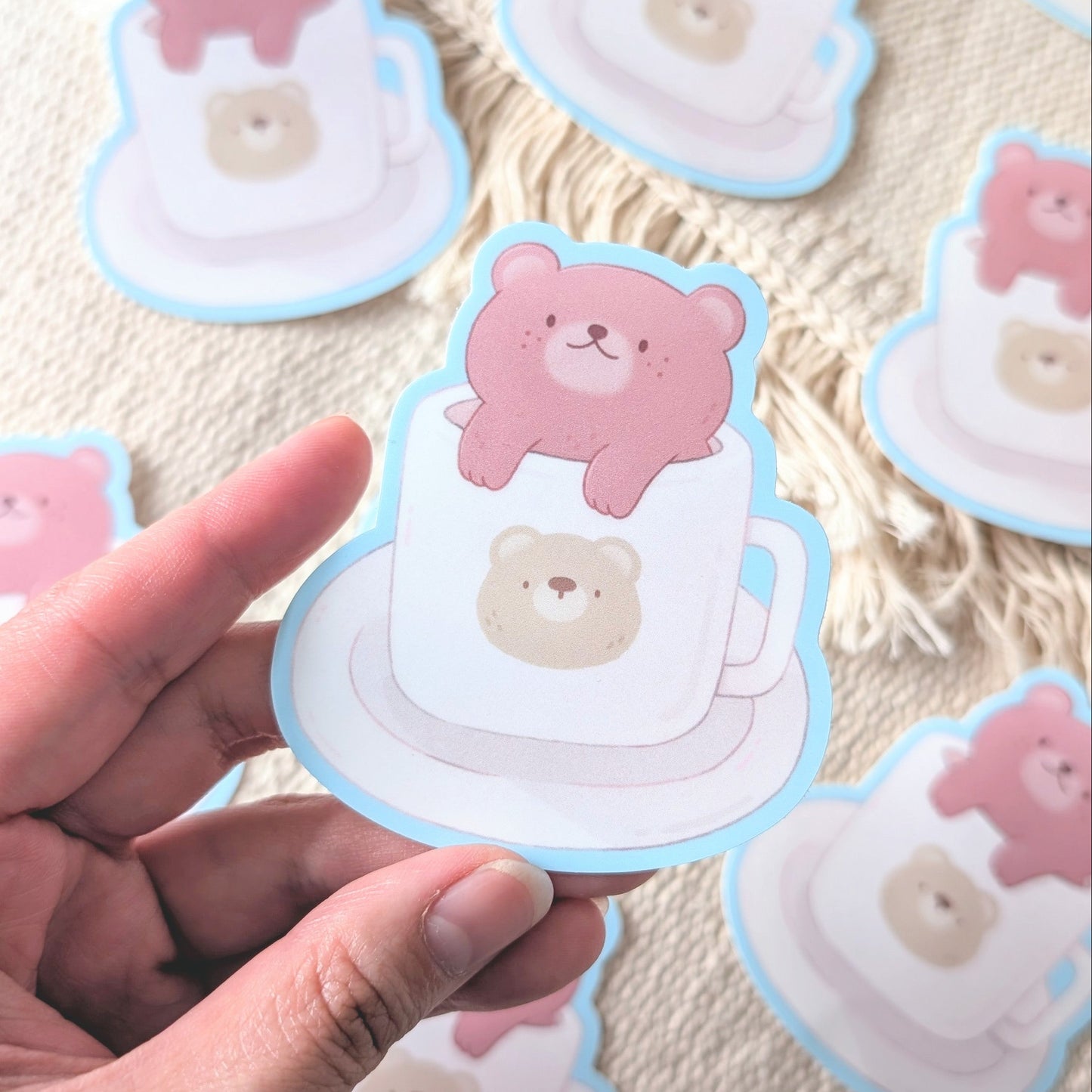 Bear Latte Waterproof Stickers