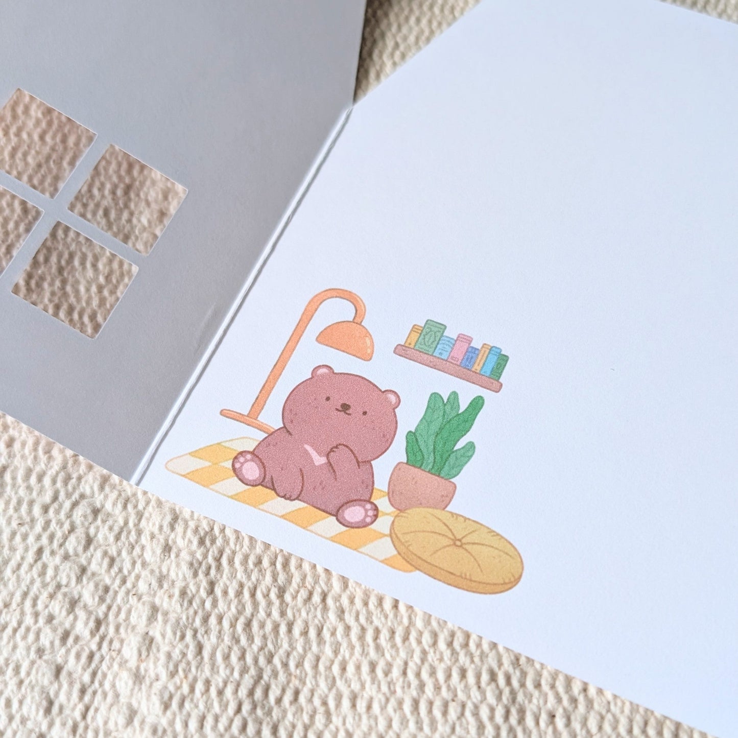 Brown Peekaboo House Greeting Card