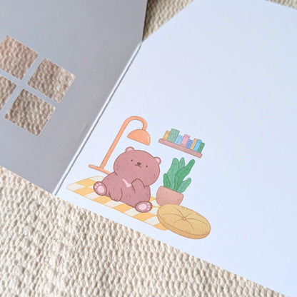 Brown Peekaboo House Greeting Card