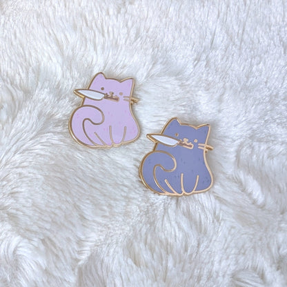 Nini the Knife Cat Enamel Pin