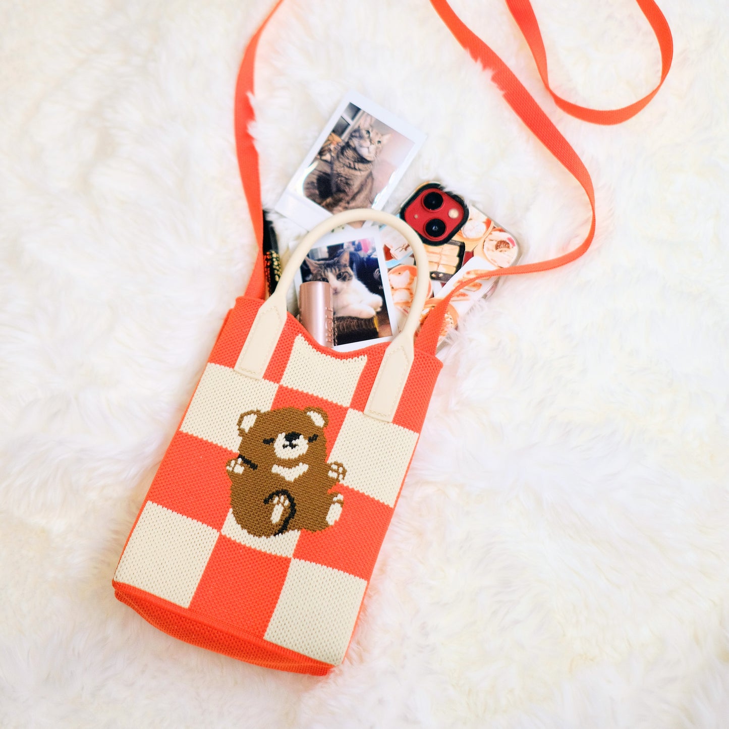 Bear Picnic Knit Shoulder Bag