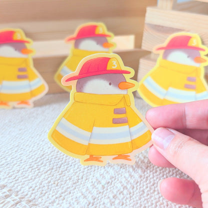 Firefighter Penguin Waterproof Stickers