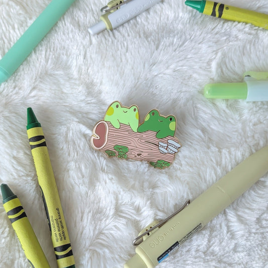 Frogs in Love Enamel Pin