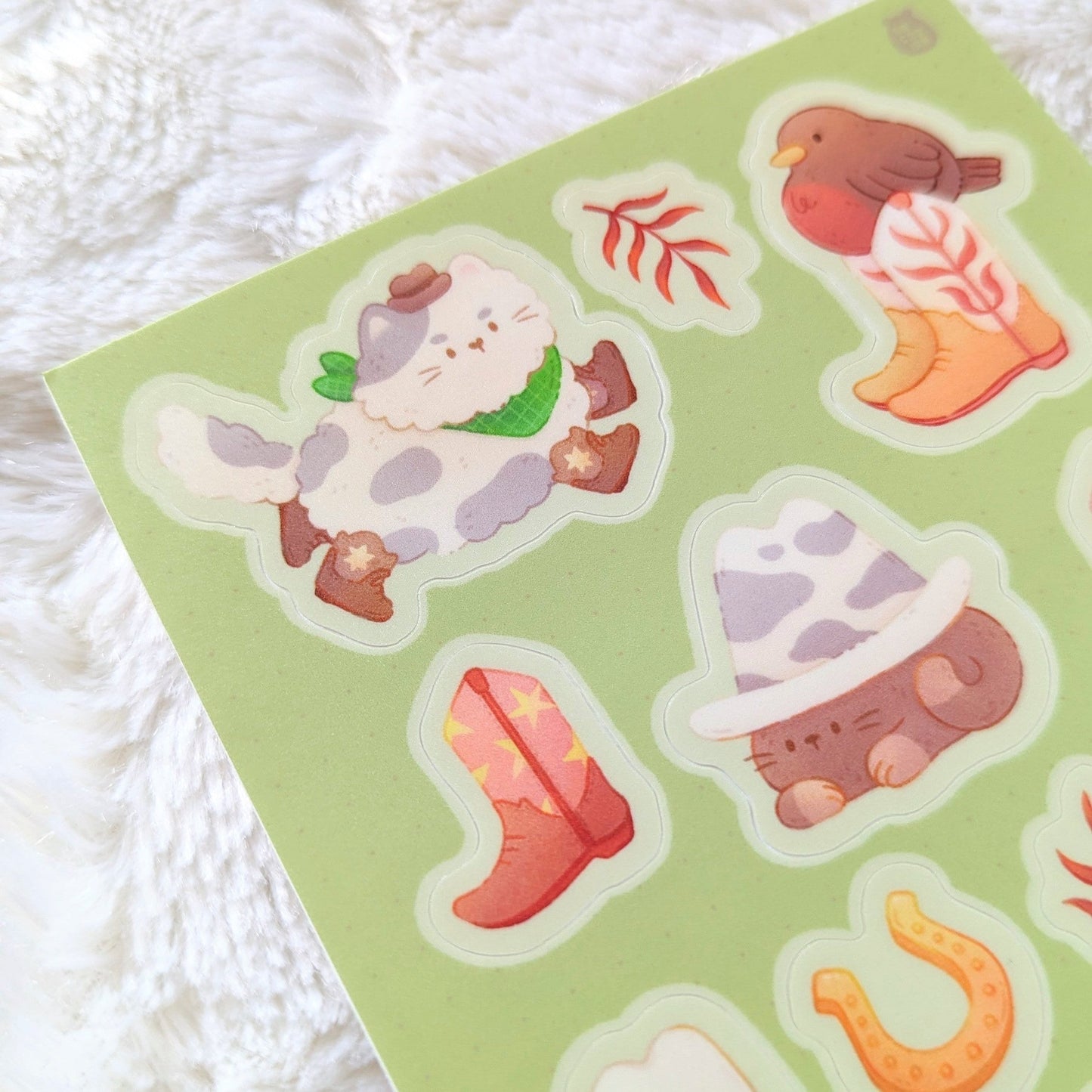 Cute Cowpoke Waterproof Sticker Sheet