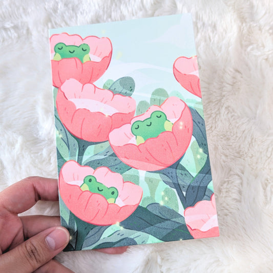 Blooming Frogs Postcard