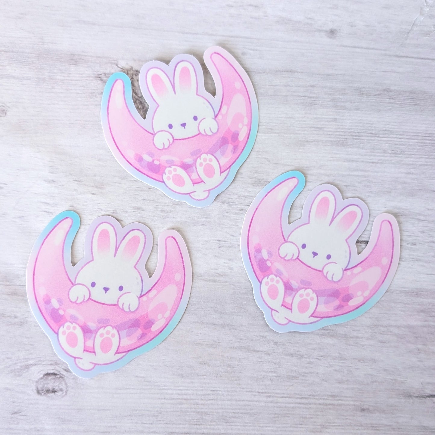 Bubble Moon Rabbit Waterproof Stickers