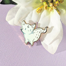 Load image into Gallery viewer, Lunar Ghost Cat Enamel Pin
