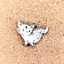 Load image into Gallery viewer, Lunar Ghost Cat Enamel Pin
