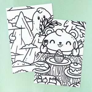Dessert Bear Colouring Page