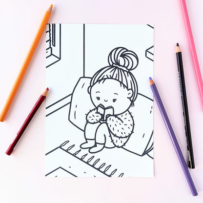 Little Reader Colouring Page