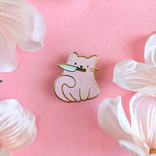 Load image into Gallery viewer, Nini the Knife Cat Enamel Pin
