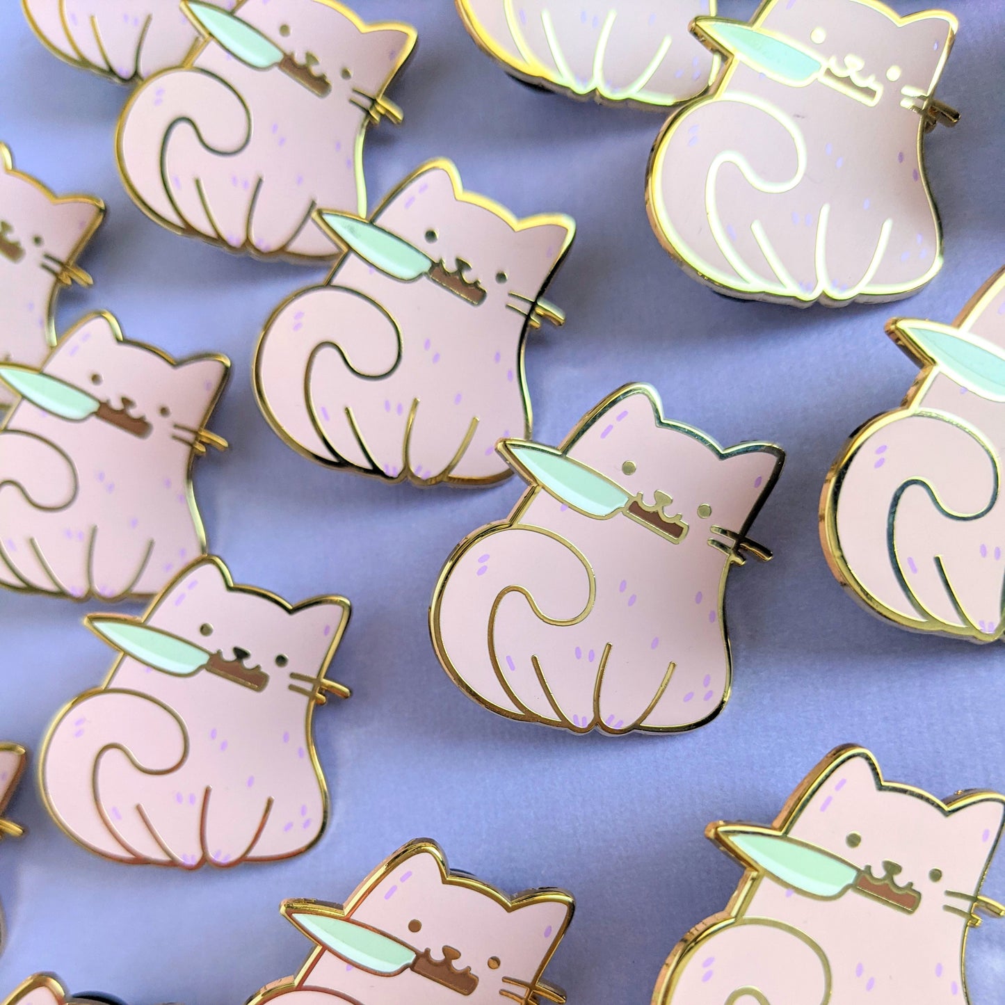 Nini the Knife Cat Enamel Pin