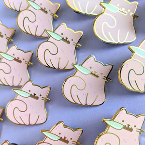 Nini the Knife Cat Enamel Pin
