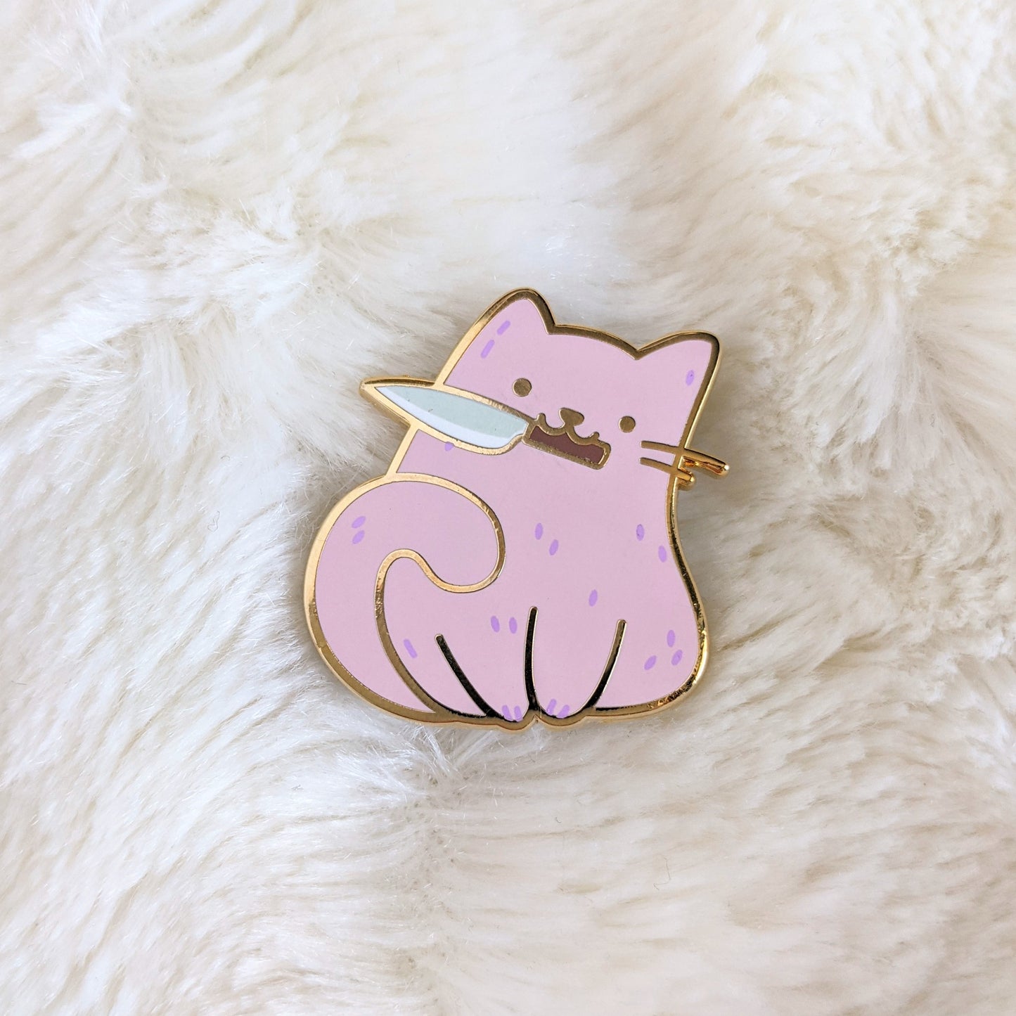 Nini the Knife Cat Enamel Pin