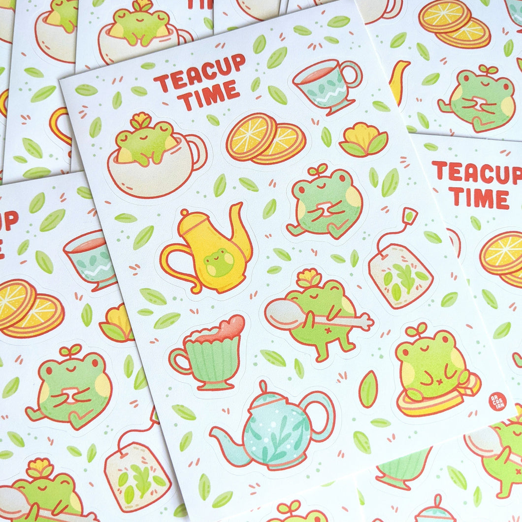 Teacup Time Weatherproof Sticker Sheet
