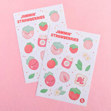 Load image into Gallery viewer, Jammin&#39; Strawberries Weatherproof Sticker Sheet
