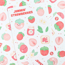 Load image into Gallery viewer, Jammin&#39; Strawberries Weatherproof Sticker Sheet

