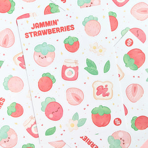 Jammin' Strawberries Weatherproof Sticker Sheet