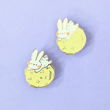 Load image into Gallery viewer, Rabbit Over the Moon Enamel Pin
