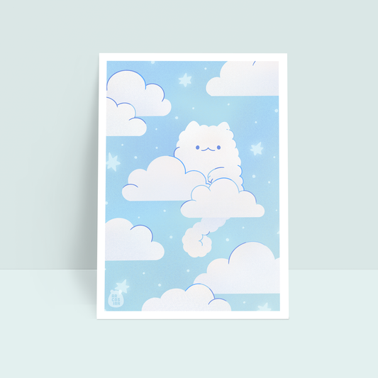 Cloud Cat Art Print
