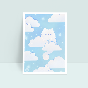 Cloud Cat Art Print