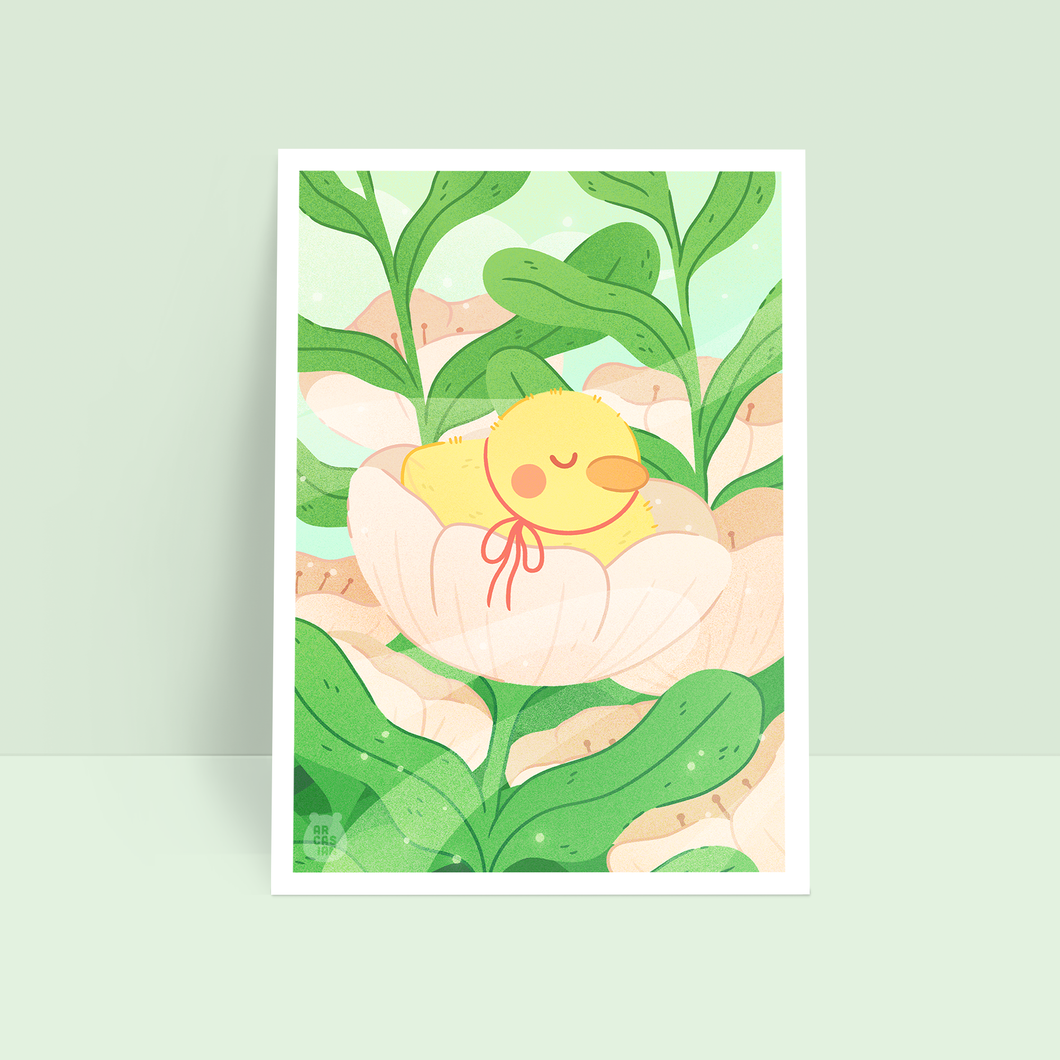 Sleepy Duckling Art Print